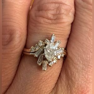 Marquise diamond wedding set